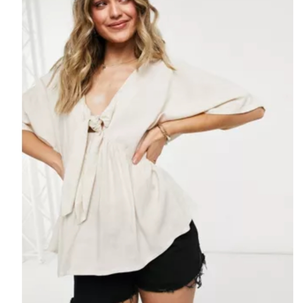 Asos designer front tie up kimono top